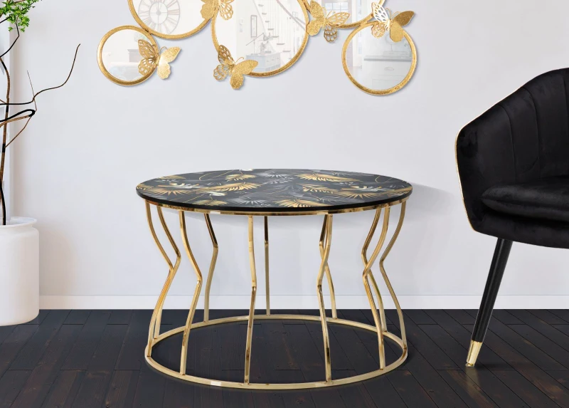 Tavolo Da Caffe' Leaf Top cm Ø 70X43,5