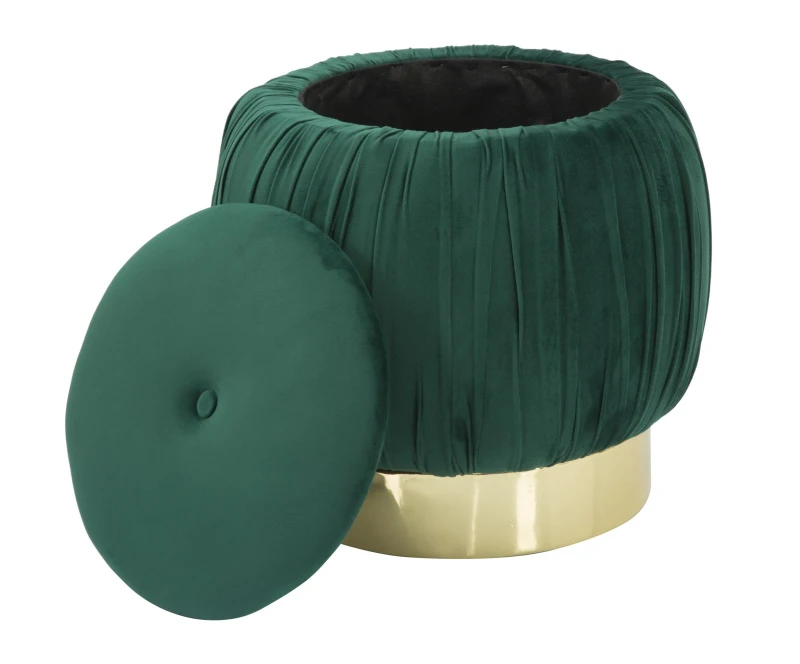Pouf Contenitore Paris Verde cm Ø 41X41