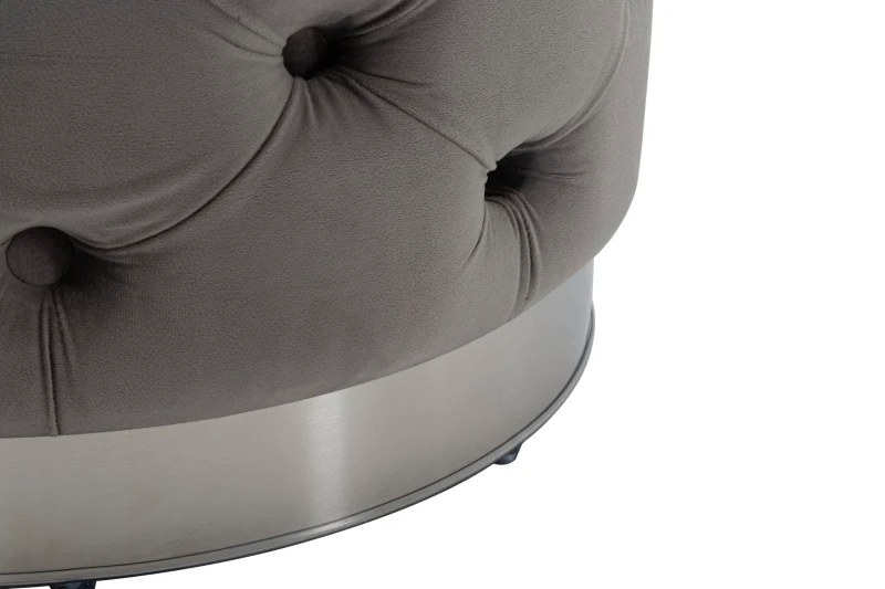 Pouf Contenitore Rich Grigio cm Ø 55X42