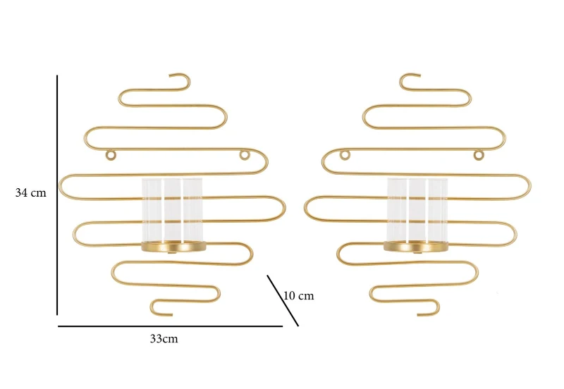 Portacandele Da Muro Alid Coppia cm 33X10X34