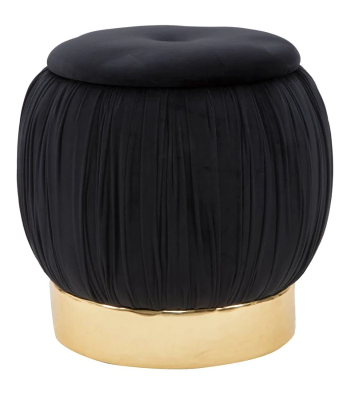 Pouf Contenitore Paris Nero cm Ø 41X41