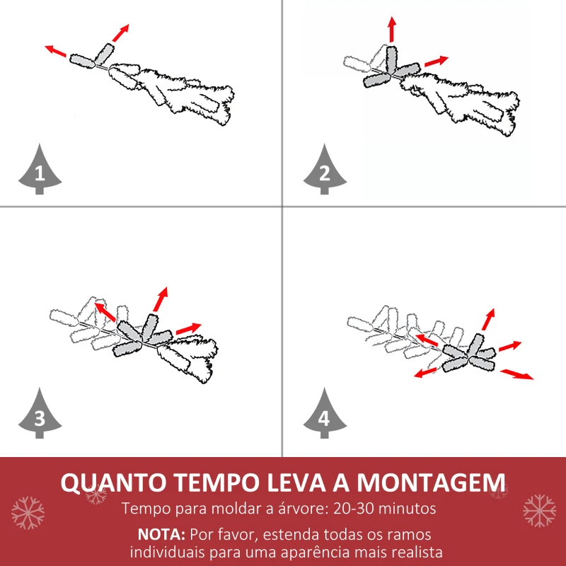 HOMCOM Árvore de Natal Artificial Ignífugo com 502 Ramos 150 Luzes LED IPX2 8 Modos Folhas de PVC Base Dobrável e Suporte Metálico Verde