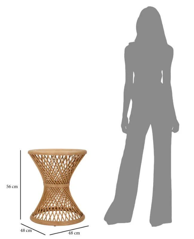 Tavolinetto Rattan cm Ø 48X56