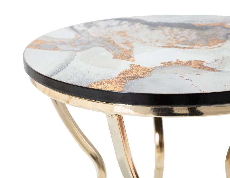 Tavolinetti Abstract Top -B- Coppia cm Ø 37X51-25X46