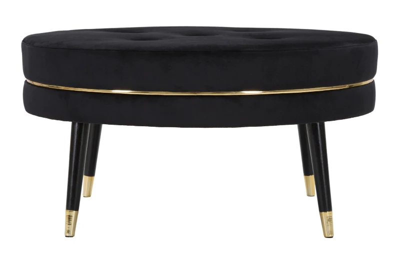 Pouf Paris xxl Nero/Gold cm Ø 90X46