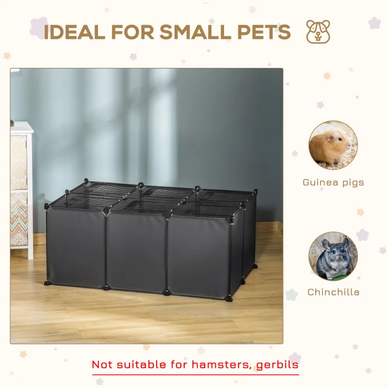 PawHut 22 Panels DIY Pet Playpen, Guinea Pig Cage Small Animal Cage for Rabbit, Chinchilla, with Door Bottom, Grey