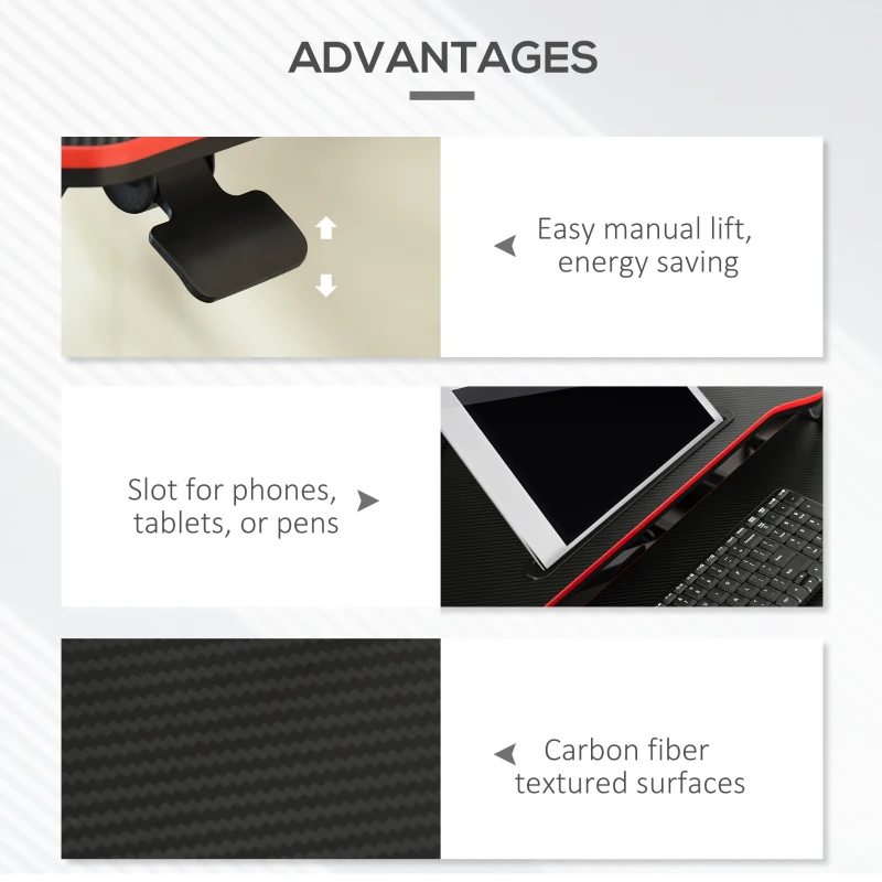 Vinsetto Liftable Computer Stand Height Adjustable Ergonomic Desktop Stand PC, Portable