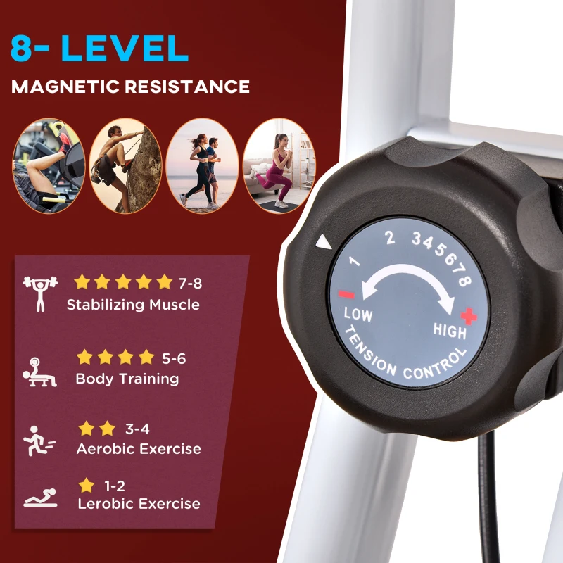 HOMCOM Steel Manual Resistance Exercise Bike w/ LCD Monitor Red(m-5)