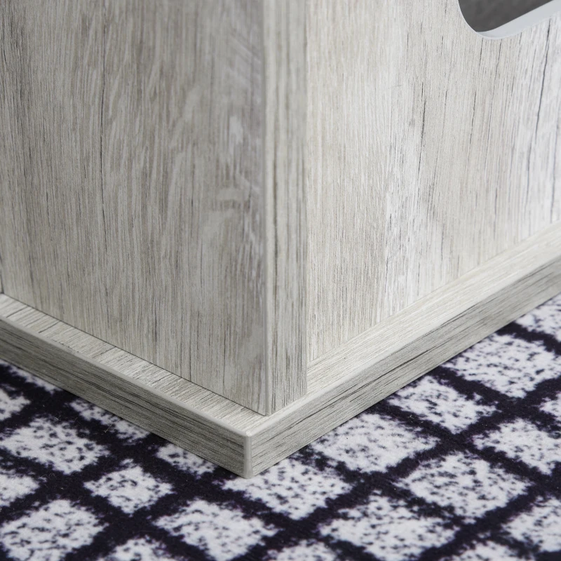 PawHut 114cm Wooden Cat Tree Condo Jute Scratching Post Cat Tower Kitten Activity Center Grey