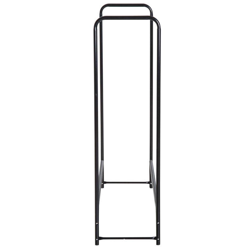 Homcom Scaffale Porta Legna da Interno per Camino in Ferro Nero, 122x35x122cm