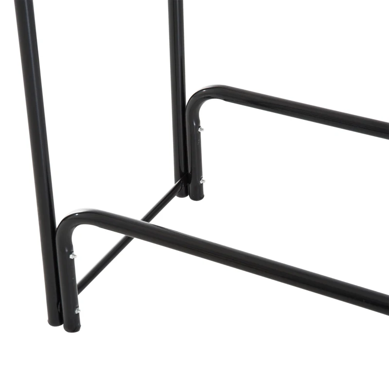 Homcom Scaffale Porta Legna da Interno per Camino in Ferro Nero, 122x35x122cm