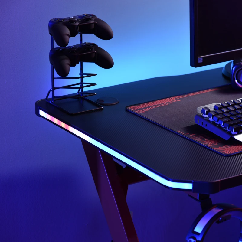 HOMCOM Computer and Gaming Desk, Racing Style Home Office Ergonomic Computer Table Workstation w/Management