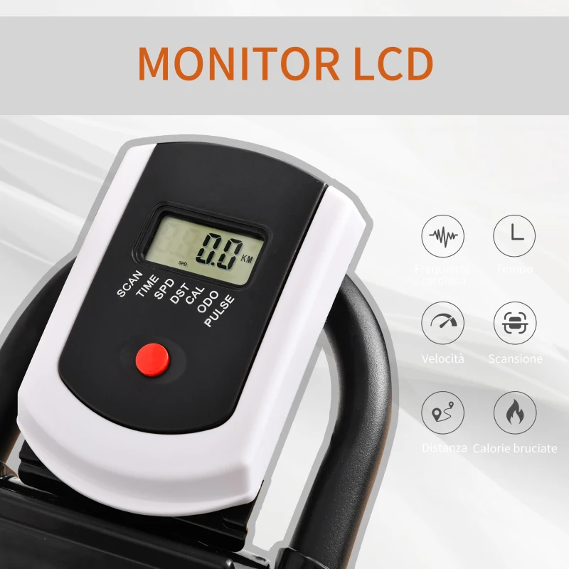 HOMCOM Cyclette Spin Bike con Volano 18kgAltezza e Resistenza Regolabile con Supporto per Cellulare e Display LCD Nero