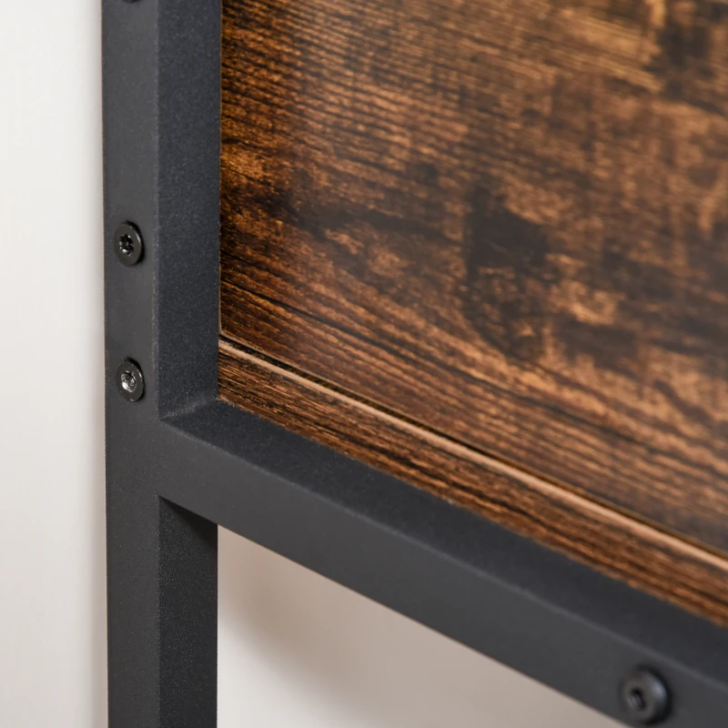 HOMCOM Entryway Console Table Desk with Drawers, Toughened Glass Shelf, 3D Wood Grain