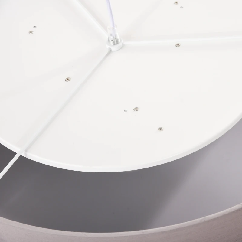 HOMCOM Modern LED Pendant Light Chandelier Ceiling Lights with 3 Colour, Metal Round Base, 3500K/4500K/ 6500K, for Living Room, Bedroom, Office, Entrance, Grey
