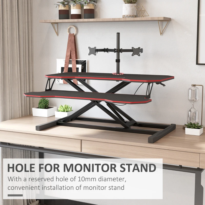 Vinsetto Liftable Computer Stand Height Adjustable Ergonomic Desktop Stand PC, Portable