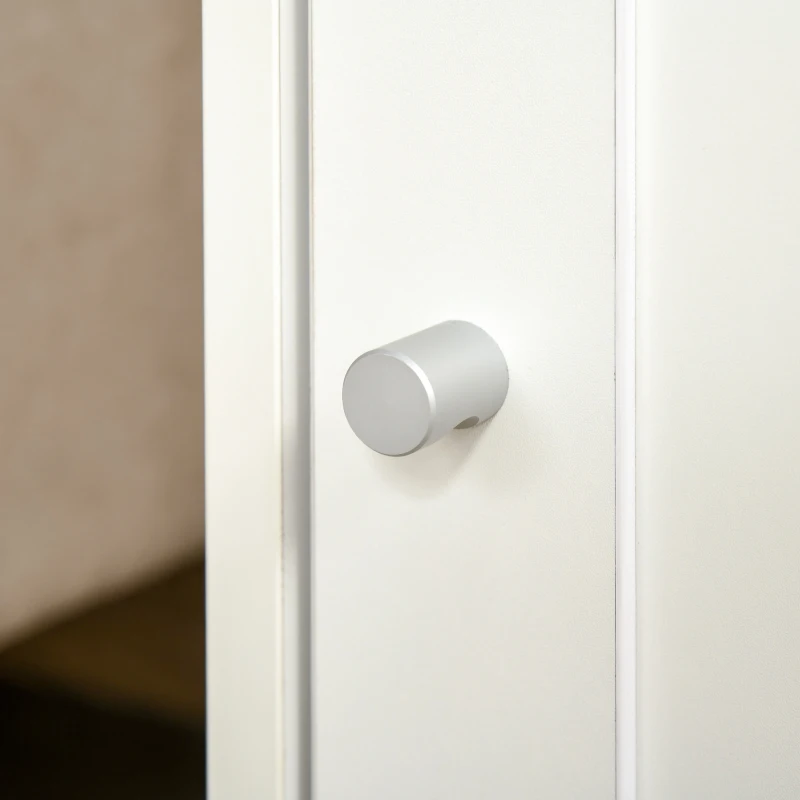 PawHut Cat Litter Box Enclosure  Decorative End Table, Cat Cave House Indoor, Wooden Cabinet with Magnetic Door, Multiple Storage Space White