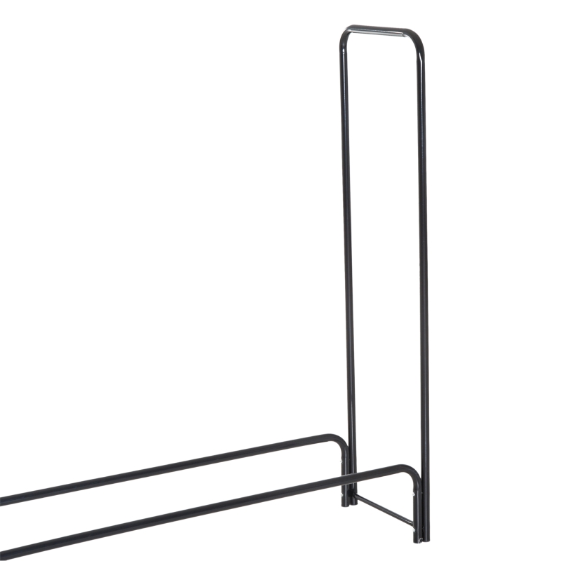 Homcom Scaffale Porta Legna da Interno per Camino in Ferro Nero, 122x35x122cm