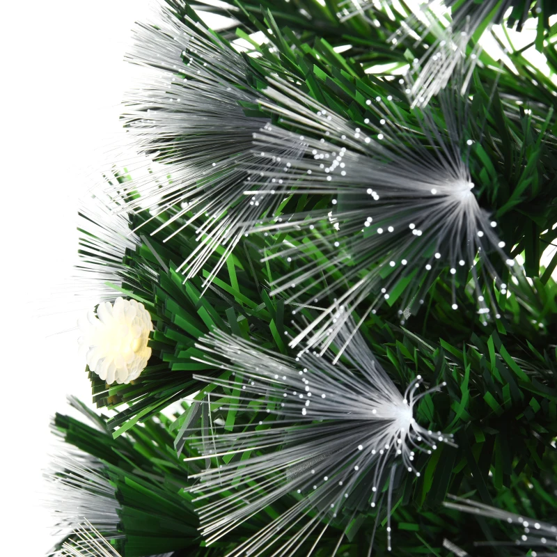 HOMCOM Brad de Craciun artificial de 120 cm cu 130 de ramuri, lumina LED cu fibra optica