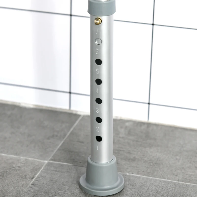 HOMCOM 360° Swivel Shower Chair, Height Adjustable Aluminium Shower Stool with Non-Slip Feet for Disabled, Elderly, Blue