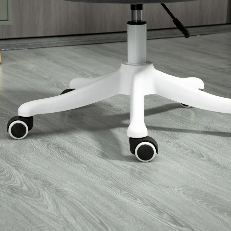 Vinsetto Fauteuil chaise de bureau à roulettes hauteur réglable pivotante 360° - forme coquillage - aspect velours gris