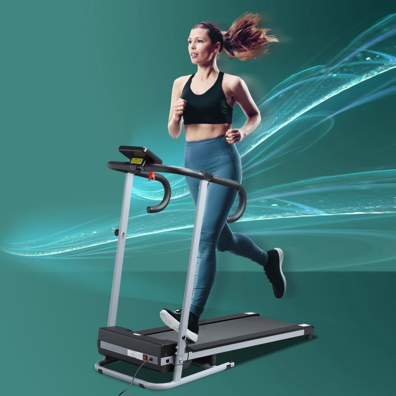 HOMCOM Electric Treadmill, 500W, 28kg-Black/Grey