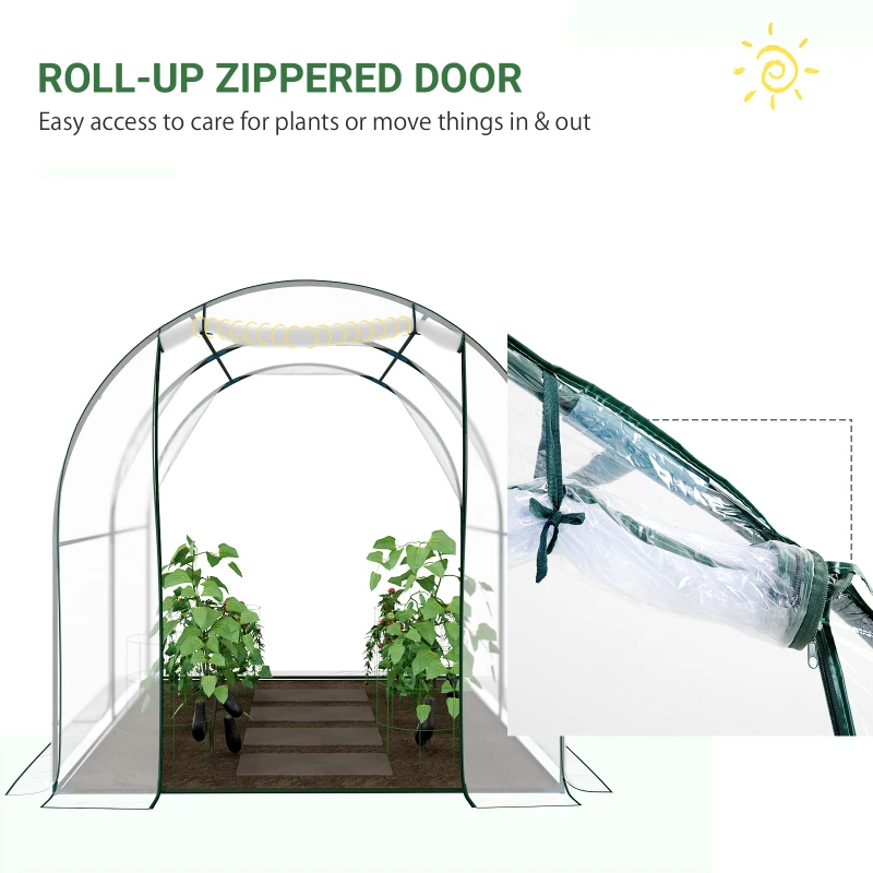 Outsunny Walk in Transparent Greenhouse, Steel Frame, S size