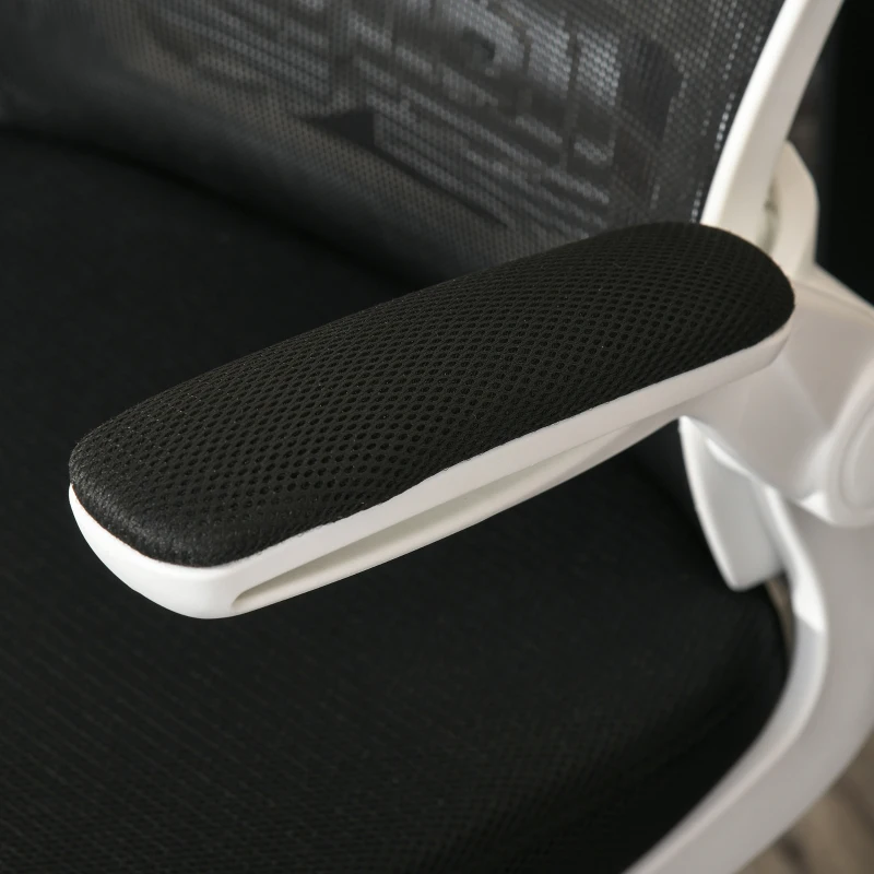 Vinsetto Chaise de Bureau Ergonomique Hauteur réglable pivotante 360° accoudoirs relevables Tissu Maille Bicolore Noir Blanc