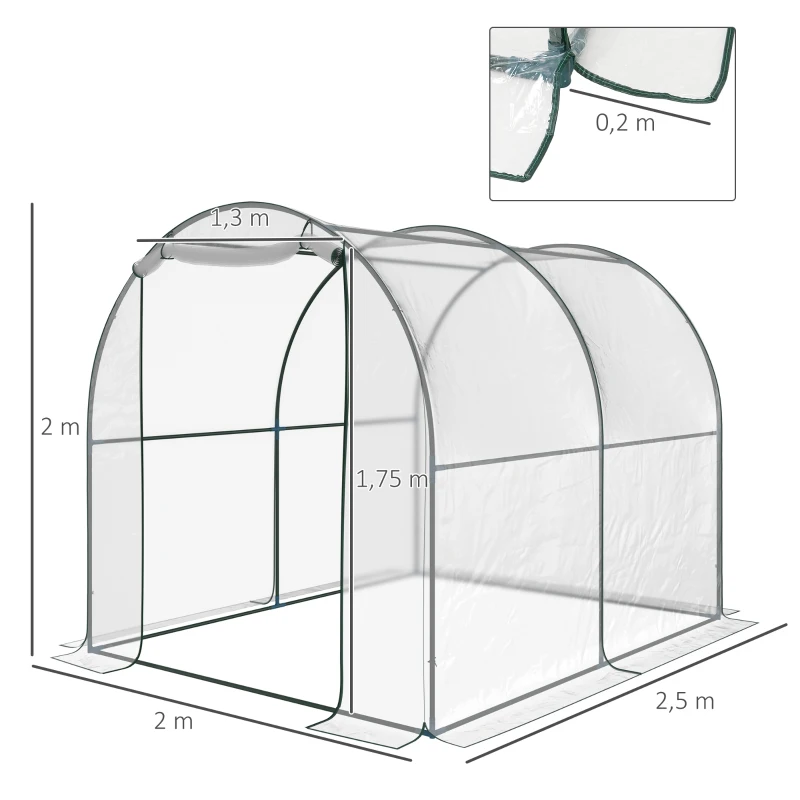 Outsunny Walk in Transparent Greenhouse, Steel Frame, S size