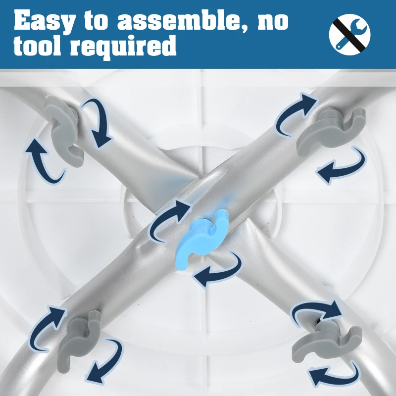 HOMCOM 360° Swivel Shower Chair, Height Adjustable Aluminium Shower Stool with Non-Slip Feet for Disabled, Elderly, Blue