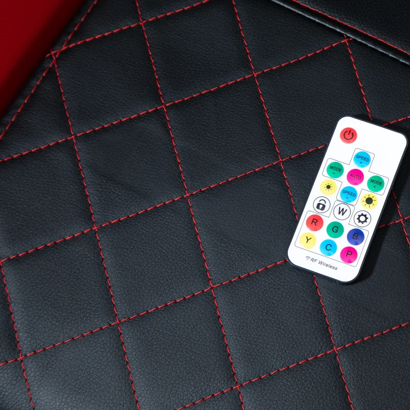 Vinsetto Reclining Gaming Chair with LED Lights, Ergonomic, Lumbar Support, Adjustable Armrest