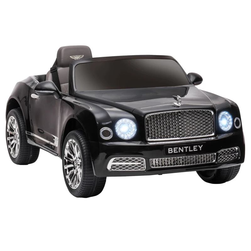HOMCOM Bentley Mulsanne Licensed Kids Electric Ride-On Car, with Remote Control. LED lights, Music - Black