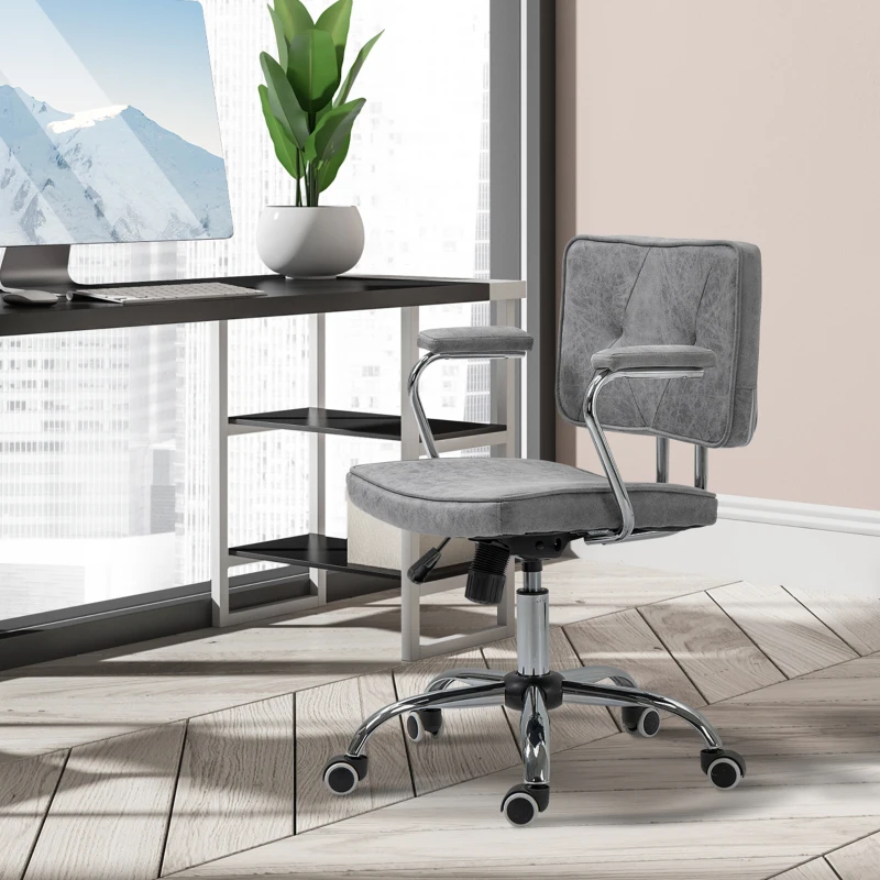 Vinsetto Fauteuil chaise de bureau style contemporain hauteur réglable roulettes pivotant - dim. 61L x 58P x 82-91H cm - gris