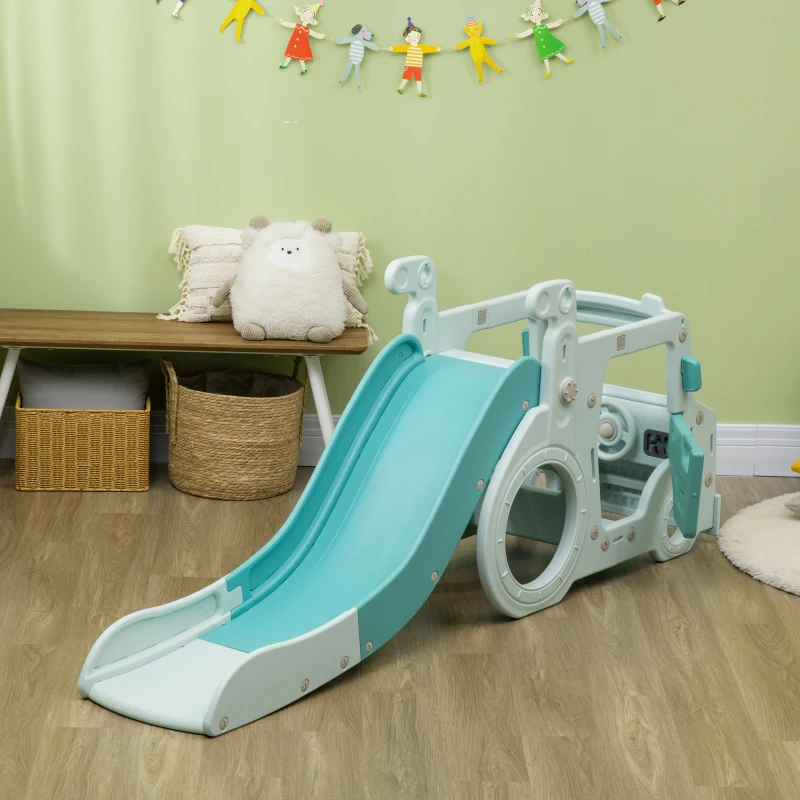 HOMCOM 4 in 1 Kids Slide Activity Centre - Light Blue