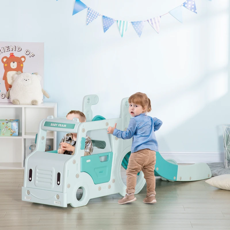 HOMCOM 4 in 1 Kids Slide Activity Centre - Light Blue