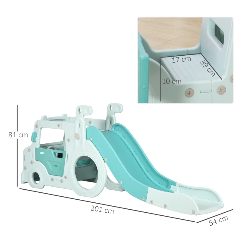 HOMCOM 4 in 1 Kids Slide Activity Centre - Light Blue