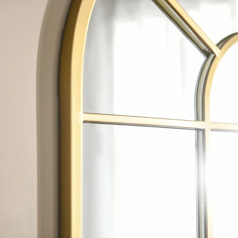 HOMCOM Espelho Decorativo de Parede 50x70cm Espelho de Metal para Sala de Jantar Dormitório Entrada Estilo Moderno Dourado