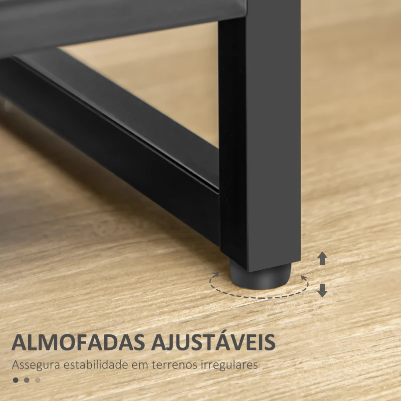 HOMCOM Mesa de Cabeceira com 1 Gaveta de Tecido Dobrável e Prateleira Aberta Mesa Auxiliar 45x40x50,5cm Marrom Rústico