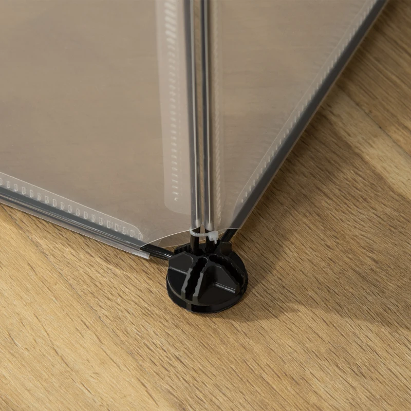 PawHut DIY Pet Playpen with Door Bottom 28 Panels Small Animal Cage for Guinea Pigs, Rabbit, Chinchilla, Hamsters, Transparent