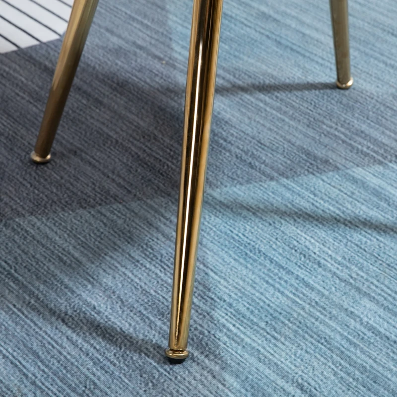 HOMCOM Fauteuil coquillage chaise coiffeuse fauteuil en velours fauteuil de salon avec pieds en métal doré pour salon chambre et salle à manger 67l x 64P x 77H cm gris