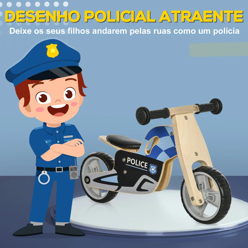 AIYAPLAY Bicicleta sem Pedais de Madeira para Crianças acima de 18 Meses Bicicleta de Equilíbrio Infantil 60x38x38cm Multicor
