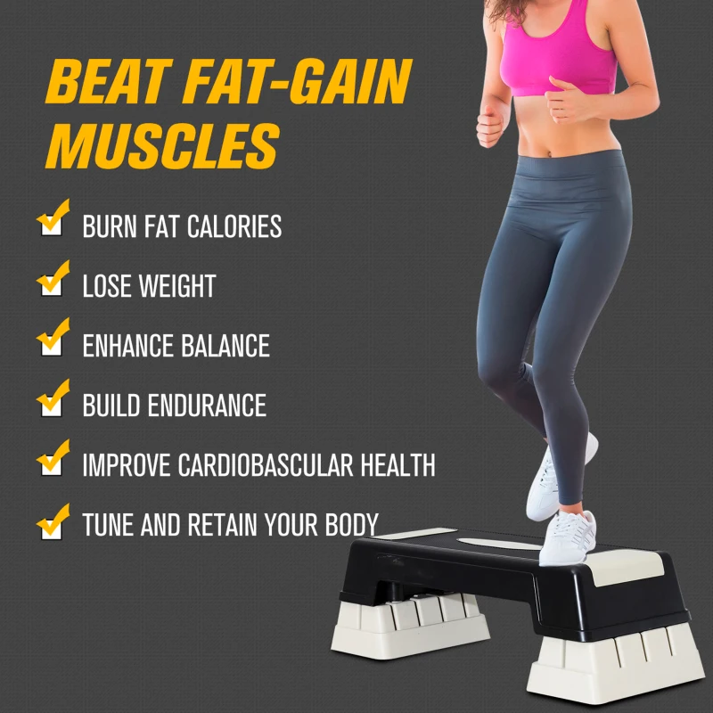 HOMCOM stepper profesional pentru aerobic, inaltime reglabila