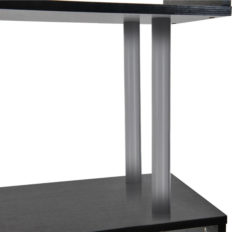 HOMCOM Bibliotecă cu Design Modern 4 Rafturi, Neagră, 80x30x145cm