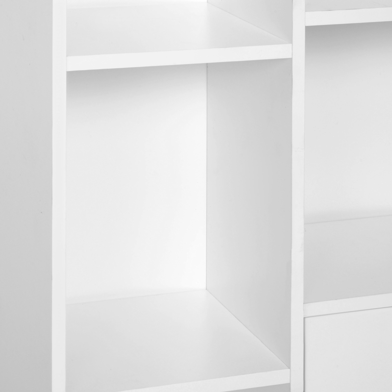 Homcom Biblioteca Alba 80×23,5×118 cm – Lemn cu Picioare din Pin