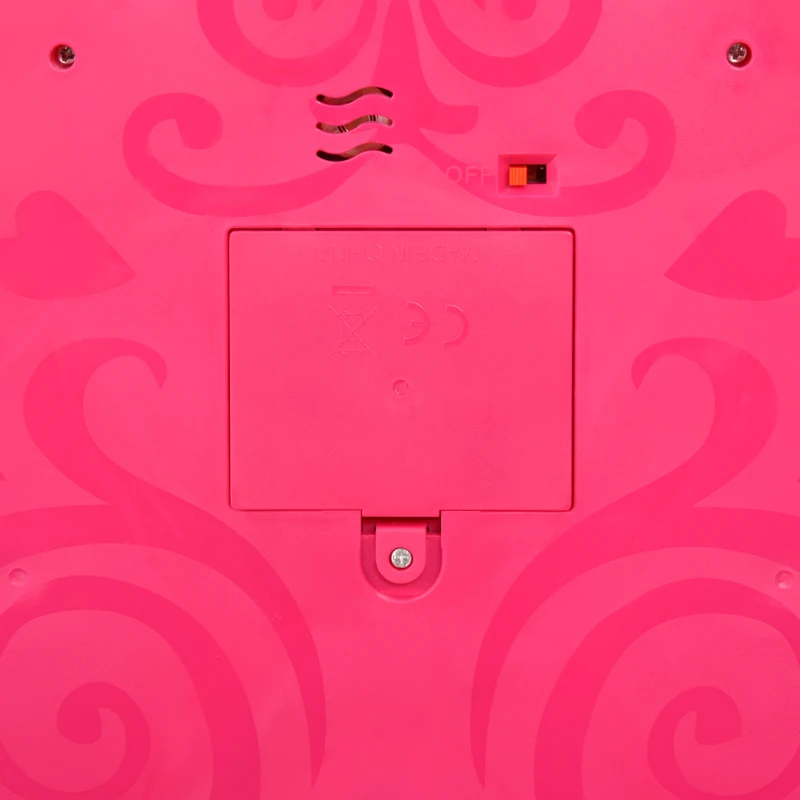 HOMCOM Toeletta Tavolo Trucco con Sgabello e Accessori per Bimbi da 3 Anni, Specchio con Luci e Musiche Integrate, Rosa e Rosso