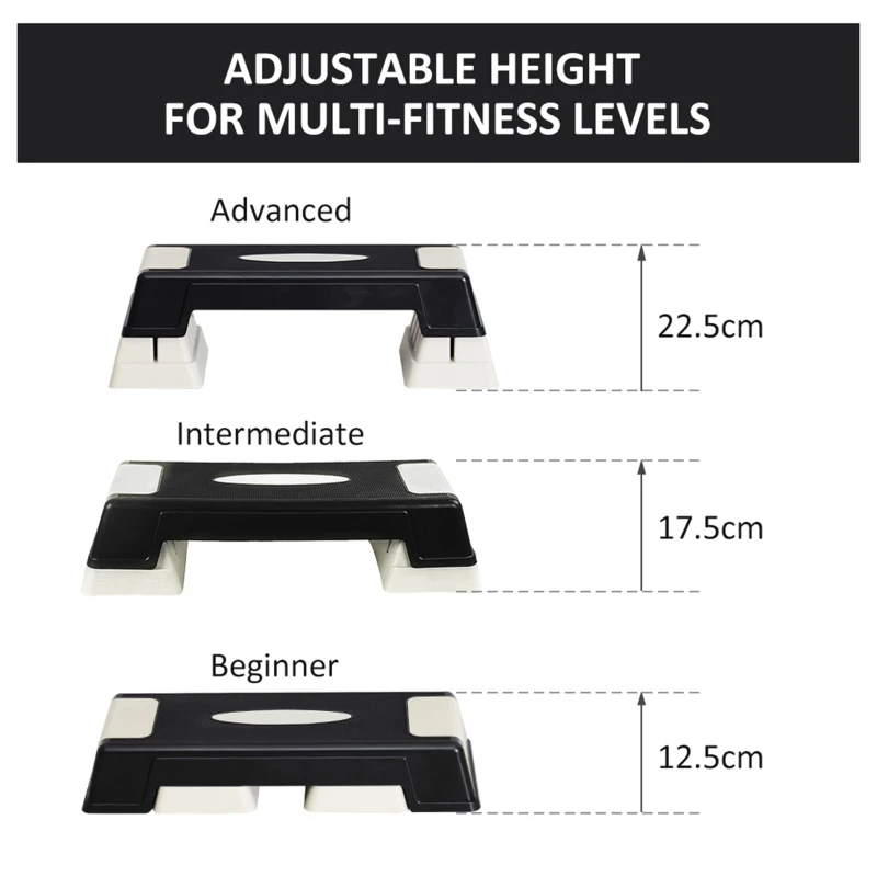 HOMCOM stepper profesional pentru aerobic, inaltime reglabila