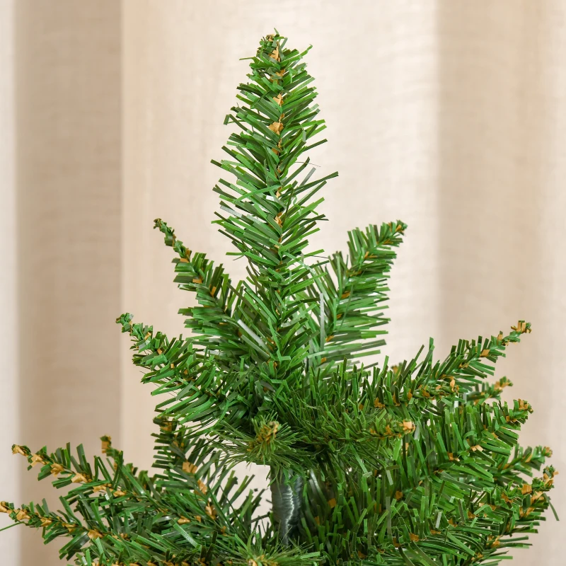 HOMCOM 60cm Mini Brad de Craciun Artificial, Pin, 70 Ramuri, Geanta de baza in iuta, PVC
