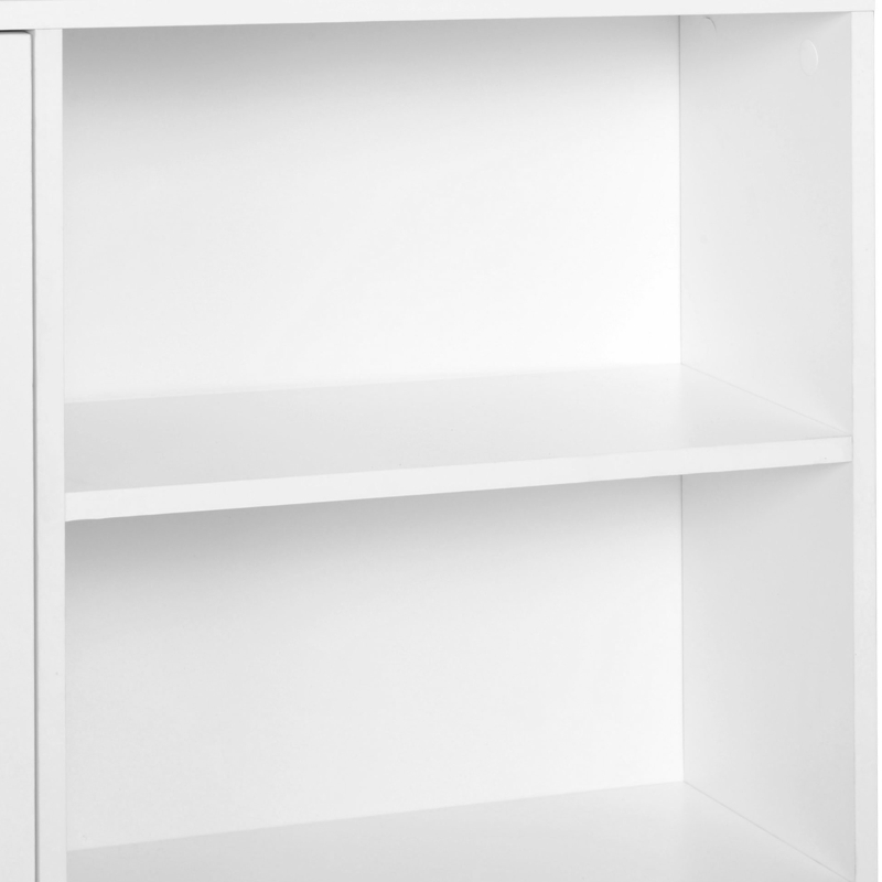 Homcom Biblioteca 80×23,5×123 cm – Alba, Cu 2 Usi & Spatii Deschise