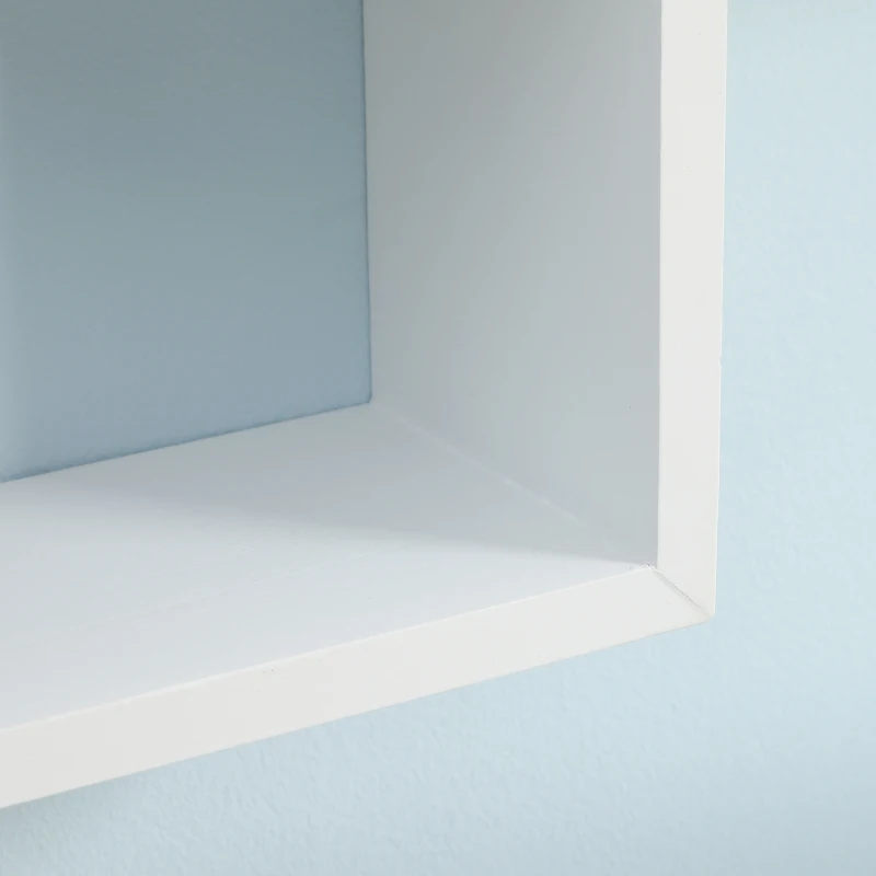 HOMCOM Estantería de Pared con 4 Cubos Estante Flotante de Madera para Salón  Estilo Moderno 65x10,2x64,5 cm Blanco