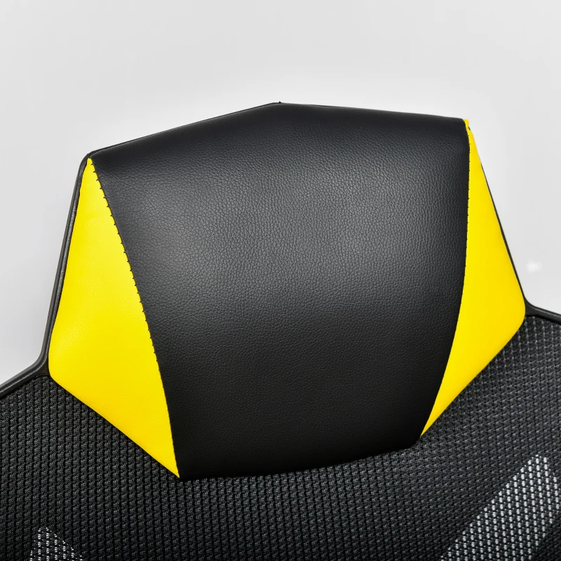 Vinsetto Scaun gaming, Ergonomic, Inaltime reglabila, Piele ecolologica, Negru/Galben